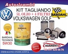 KIT TAGLIANDO VOLKSWAGEN GOLF 1.6 TDI  77KW -4 FILTRI + 5L OLIO BARDAHL 5W30
