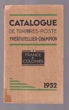 Libro Catalogo Yvert et Tellier 1952 Tomo 1 Francia e Colonie SCE1