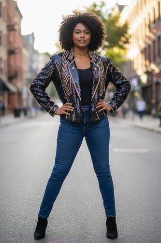 Giacca blazer paillettes modi - blazer,