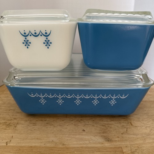 Set piatti frigo ghirlanda blu