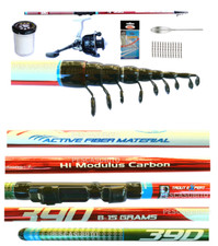 Kit Gara Canna Mulinello Accessori Pesca Trota Lago Carbonio Bombarda Recuper TP