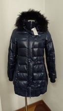 FAY PIUMINO PIUMA D’OCA NYLON BLU TAGLIA 40 CON CAPPUCCIO PELO