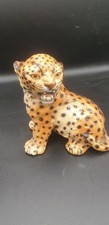 Statua Giaguaro Leopardo Italia Ronzan FIRMATA da collezione porcellana