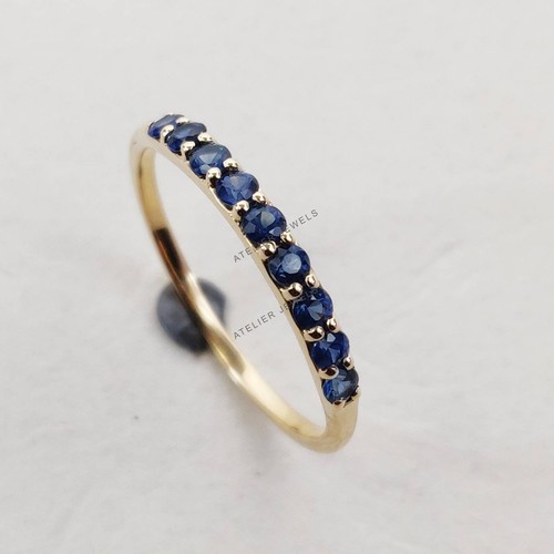 Anello fascia con - anello, zaffiro