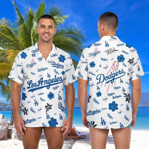 Camicia hawaiana blu - , bianca