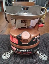  BELLO!! Stufa da campeggio vintage Coleman Exponent Feather 442 doppia alimentazione escursionismo VIDEO