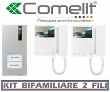 kit videocitofono bifamiliare comelit 8461M monitor vivavoce 6701w 2 fili 