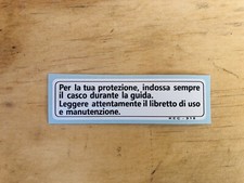 Honda Dominator NX 650 RD08 Adesivo Sticker dietro al Cupolino Avvertenze