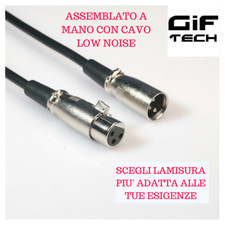 CAVO XLR CANNON DA 50 CM A 20 M MASCHIO / FEMMINA 3 POLI AUDIO ASSEMBLATO A MANO