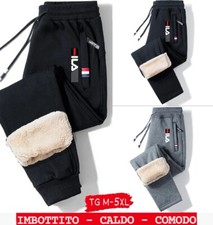 Pantalone uomo imbottito invernale tuta calda termico lana Pile Neve Sport