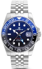 LORENZ GMT - Special Edition 030257BB Orologio Uomo Automatico Sfumato Blu Nero 