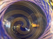 Vaso vetro murano filigrana firmato Livio Campanella 1994 perfetto H 15,5 cm