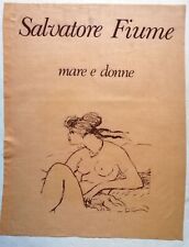 SALVATORE FIUME - "Mare e donne" Stampa su tessuto + colophon firmato -  1977