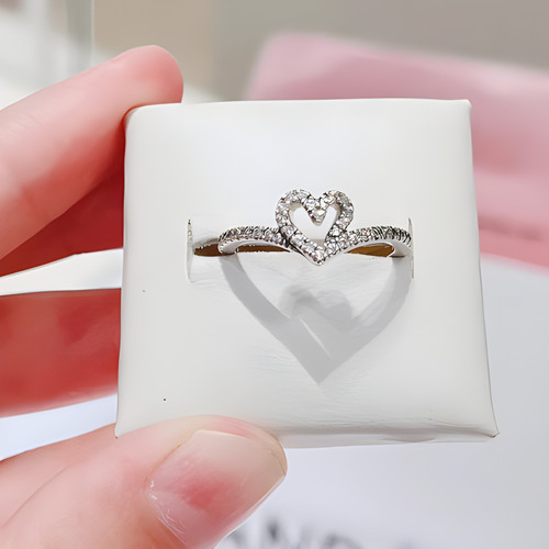 Anello cuore spumante - cuore, argento