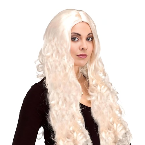 Parrucca costume riccia bionda - riccia,