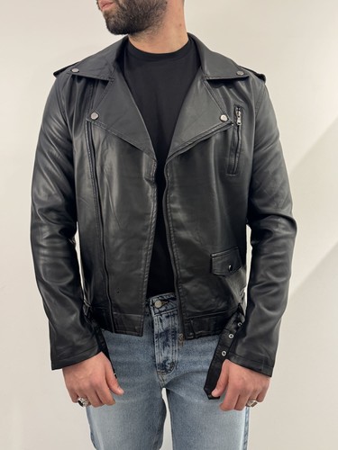 Giubotto pelle stile chiodo - giubotto,