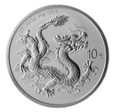 Cina 10 Yuan 2025 Drago Cinese 1 Oz Argento 999 ST/BU