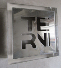 MODERNARIATO - ANNI 70 - PLEXIGLASS CONTENITORE CON ACCIAIO TERNI - ACCIAIERIE