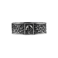 Anello fascia pantera argento