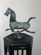Scultura Cavallo Fusione Di Bronzo Orientale Statua Collezione Vintage Horse