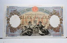 1000 LIRE TIPO CAPRANESI VITTORIO EMANUELE III ,TESTINA E FASCIO RARA 17/05/1943