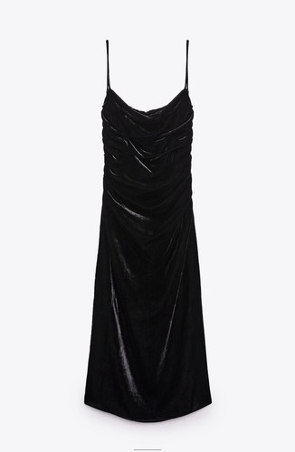 Zara abito nero drappeggiato - zara,