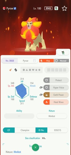 Pyroar femmina 6iv shiny - 6iv,