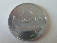 5 LIRE DELFINO 1951-1952-1953-1954-1955-1966-1967 *FDC*