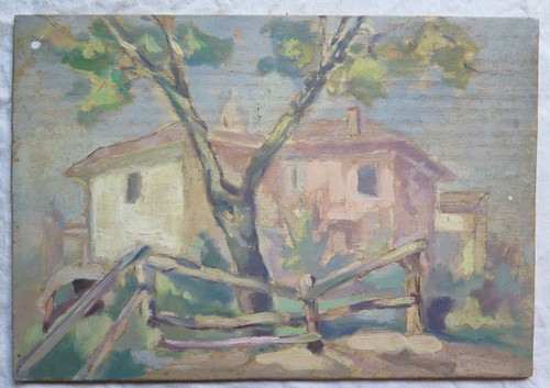 Quadro antico olio tavola - olio, su