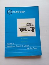 Piaggio APE TM DIESEL 1987 motocarro VARIANTI manuale officina Apecar Diesel