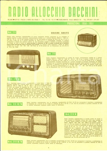 1950 milano radio - milano, allocchio