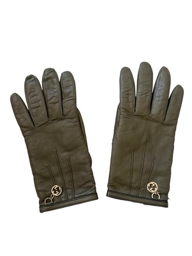 Guanti gucci pelle verde - pelle,