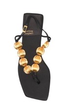 Jeffrey Campbell Yucatan Bead Sandal Black/Gold Women’s Sz 7