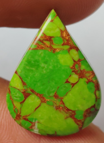 Cabochon pera turchese verde