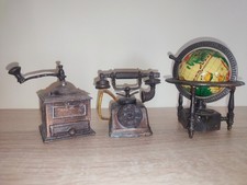 Temperamatite Vintage iron pencil sharpener Macinino Telefono Mappamondo