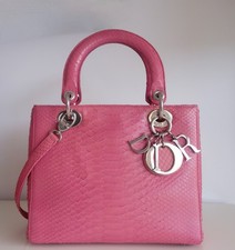 Borsa Lady Dior rosa pitone