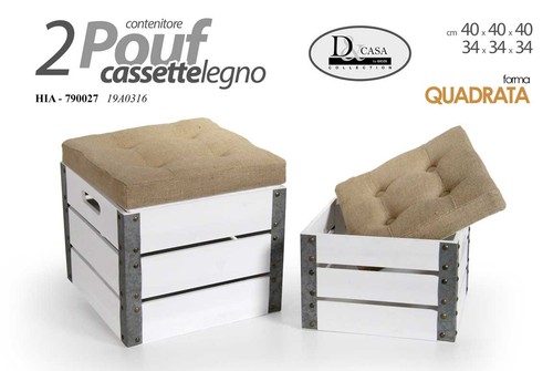 Pouf contenitore legno sedia - 2,
