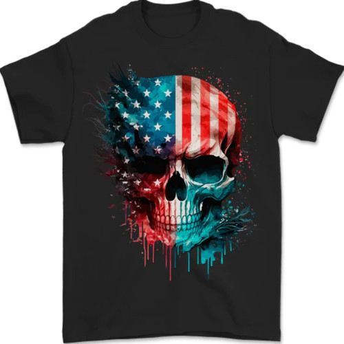 Shirt uomo teschio bandiera - t-shirt,