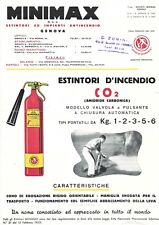 Volantino (flyer) Estintore CO2 Minimax Genova  anni '60