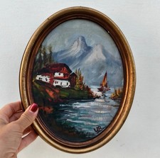 Dipinto Olio Paesaggio Vintage