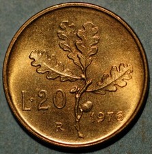Italia 20 Lire 1976 KM# 97
