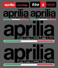 KIT 6 ADESIVI APRILIA RACING INTAGLIATI + 4 BANDIERE MOTO STICKERS AUTO 