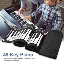 TASTIERA PIEGHEVOLE RICARICABILE USB PIANOFORTE PORTATILE A BATTERIA CON 49TASTI