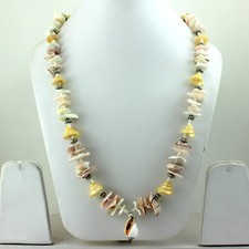 COLLANA NATURALE VERA PERLA CONCHIGLIA PIETRA PREZIOSA PERLINE AFFASCINANTE B...