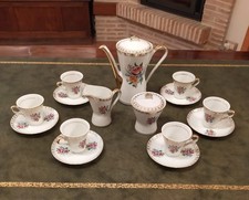 Elegante Servizio Da Caffè BAVARIA, anni 50, Porcellana E Oro Zecchino, Da 6.