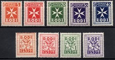 ITALIA Isole Egeo RODI Generali 1934 -S1»9- Segnatasse serie MNH** #S#JME