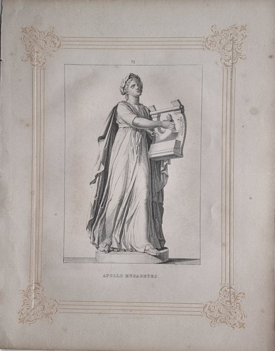 C1850 stampa vittoriana apollo - c1850,