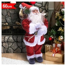 BABBO NATALE CLASSICO 60CM IN PLASTICA VESTITI IN TESSUTO DECORAZIONE NATALIZIA