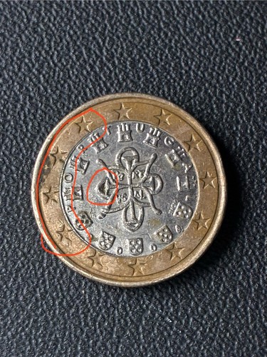 Moneta euro rara - da, 1
