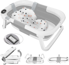 Vaschetta Bagnetto Neonato Pieghevole Con Indicatore Di Temperatura, Bagnetto Ne